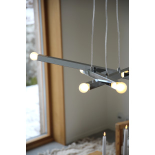 Lampa wiszące żarówki Stack 80cm 6 punktowa chrom Markslojd