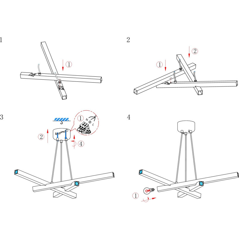 Lampa wiszące żarówki Stack 80cm 6 punktowa mosiądz Markslojd