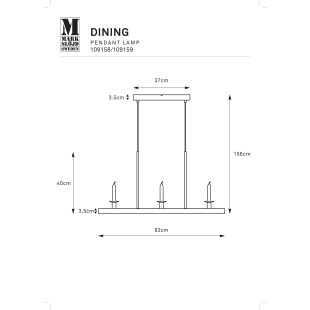 Lampa wisząca podłużna z miejscem na świece Dining LED 3000K 82cm nikiel satynowy Markslojd