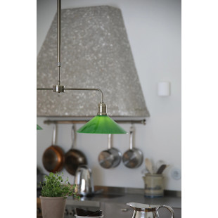 Lampa wisząca 2 punktowa szklana vintage Vela 75cm antyczny mosiądz / zielony Markslojd