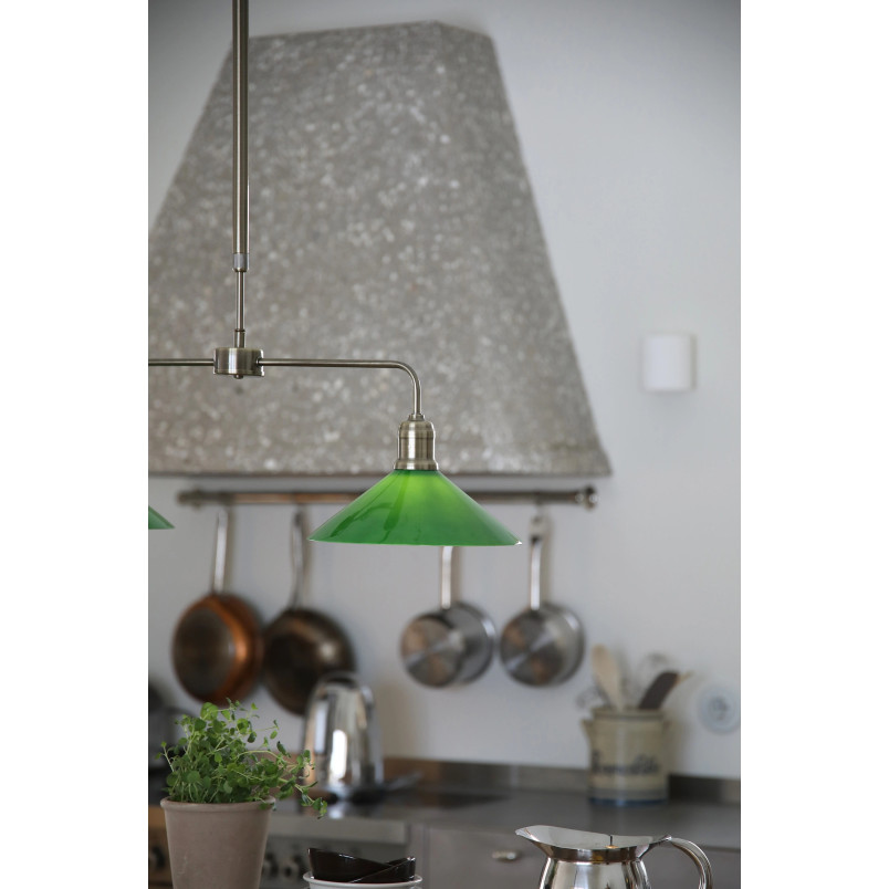 Lampa wisząca 2 punktowa szklana vintage Vela 75cm antyczny mosiądz / zielony Markslojd