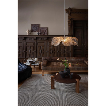 Lampa wisząca dekoracyjna Styrka 75cm antyczny mosiądz / wzór panterki / bursztynowy Markslojd