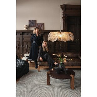 Lampa wisząca dekoracyjna Styrka 75cm antyczny mosiądz / wzór panterki / bursztynowy Markslojd