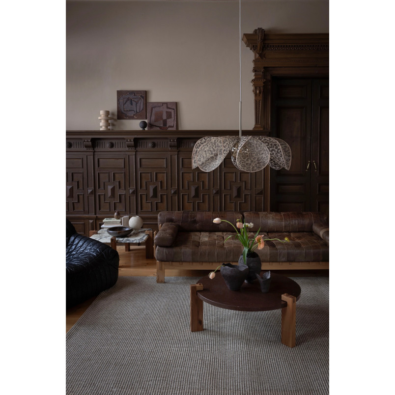Lampa wisząca dekoracyjna Styrka 75cm antyczny mosiądz / wzór panterki / bursztynowy Markslojd