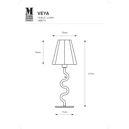 Lampa stołowa z abażurem w stylu rustykalnym Veya 41cm beżowy len / czarny Markslojd