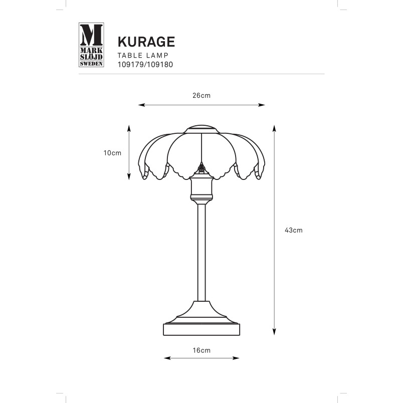 Lampa stołowa retro szklana Kurage 43cm antyczny mosiądz / biały Markslojd