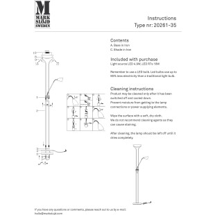 Lampa podłogowa z lampką do czytania i ściemniaczem Modu LED 180cm czarna Markslojd