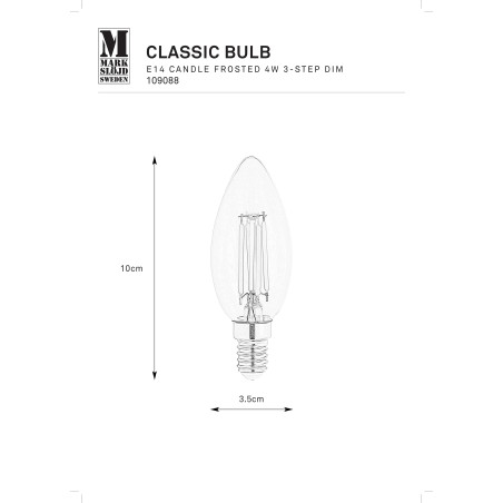 Żarówka Classic Candle E14 matowa 4W 3 stopnie ściemniania Markslojd