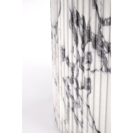 Stolik okrągły Amaretto Halmar | Biały marmur, 60cm