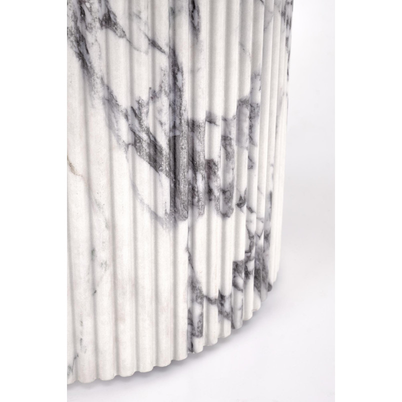 Stolik okrągły Amaretto Halmar | Biały marmur, 60cm