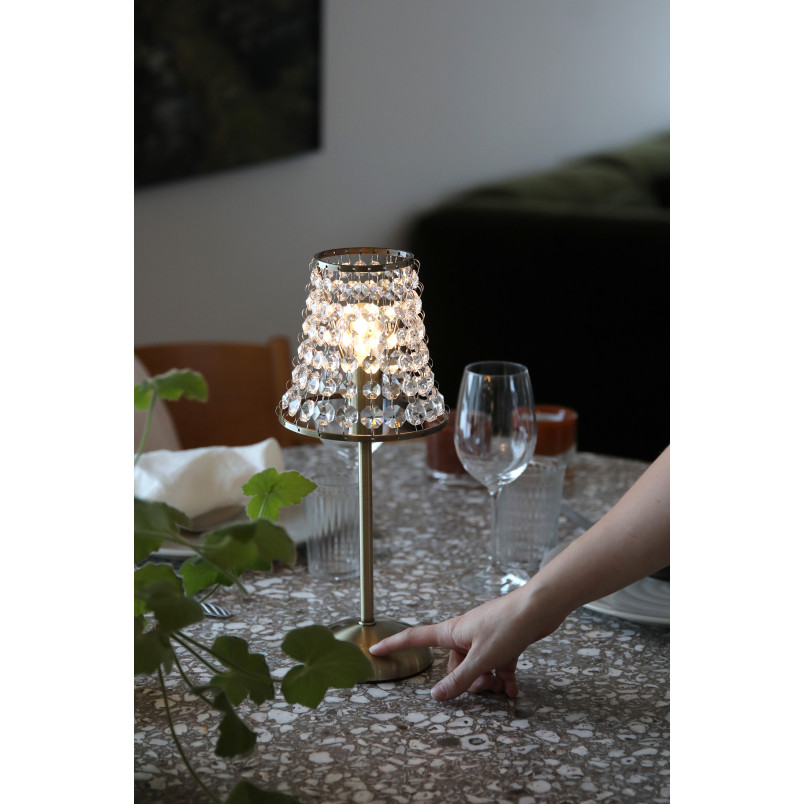 LIORA Rechargeable Table Antique Brass/Clear B/O Markslojd