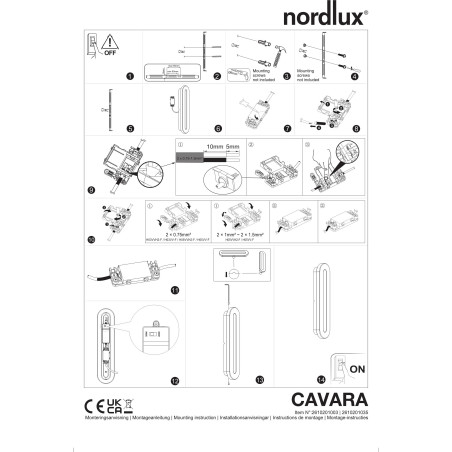 Cavara | Wall light | Brass Nordlux