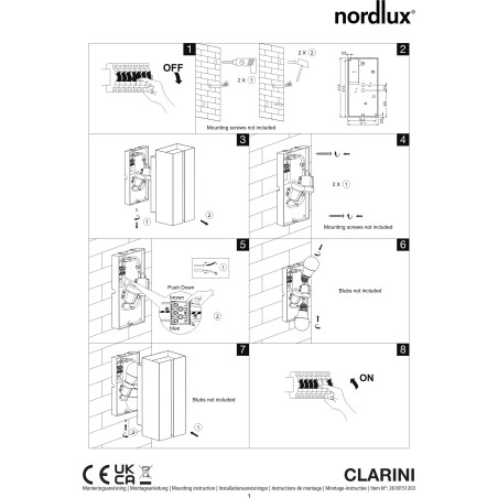 Clarini | Wall light | Seaside black Nordlux