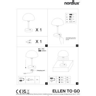 Ellen To-Go | Battery light | Brown Nordlux