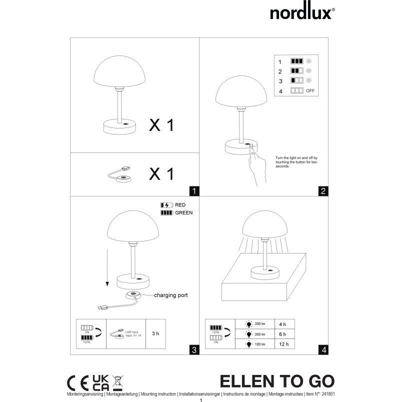 Ellen To-Go | Battery light | Grey Nordlux