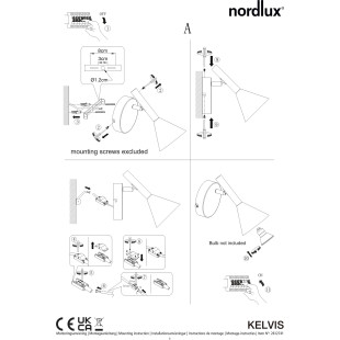 Kelvis | Wall light | Black Nordlux