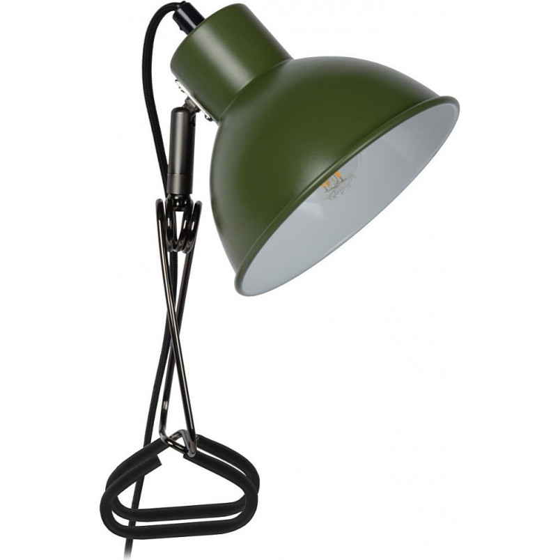 Lampa biurkowa klips Moys zielono-czarna Lucide | Retro Loft