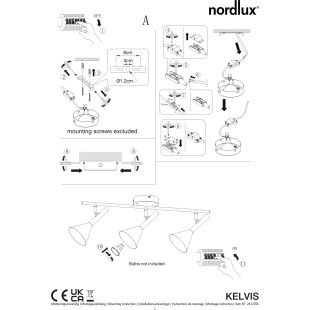 Kelvis 3-Spot | Ceiling light | Black Nordlux