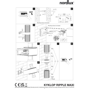 Kyklop Ripple Maxi | Wall light | Black Nordlux