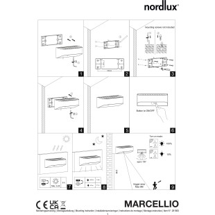 Marcellio Solar | Wall light | Brown Nordlux