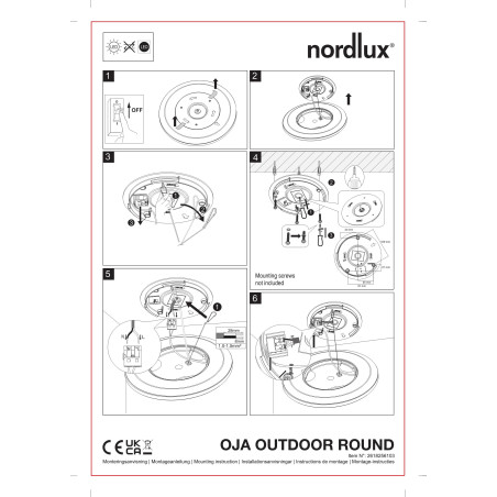 Oja 29 Outdoor Round | Ceiling light | Black Nordlux