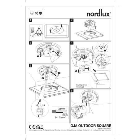 Oja 29 Outdoor Square | Ceiling light | Black Nordlux