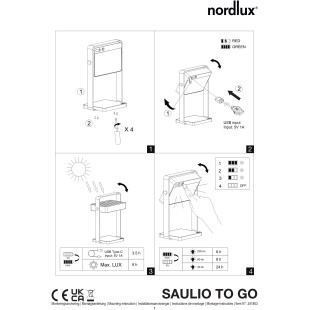 Saulio Solar | Battery light | Brown Nordlux