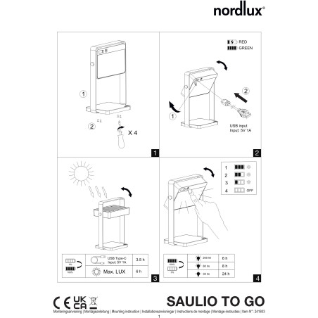 Saulio Solar | Battery light | Brown Nordlux