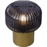 Lampa stołowa retro Jany - szkło dymione, mosiądz | Lucide