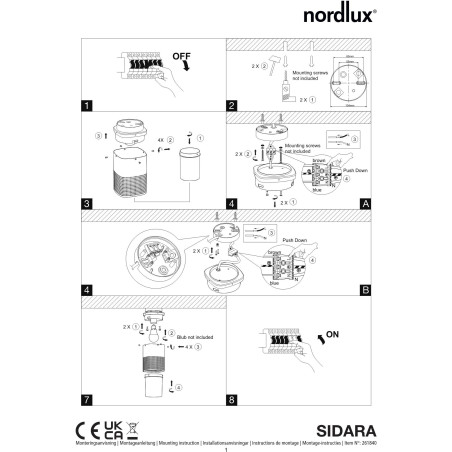 Sidara | Ceiling light | Seaside black Nordlux