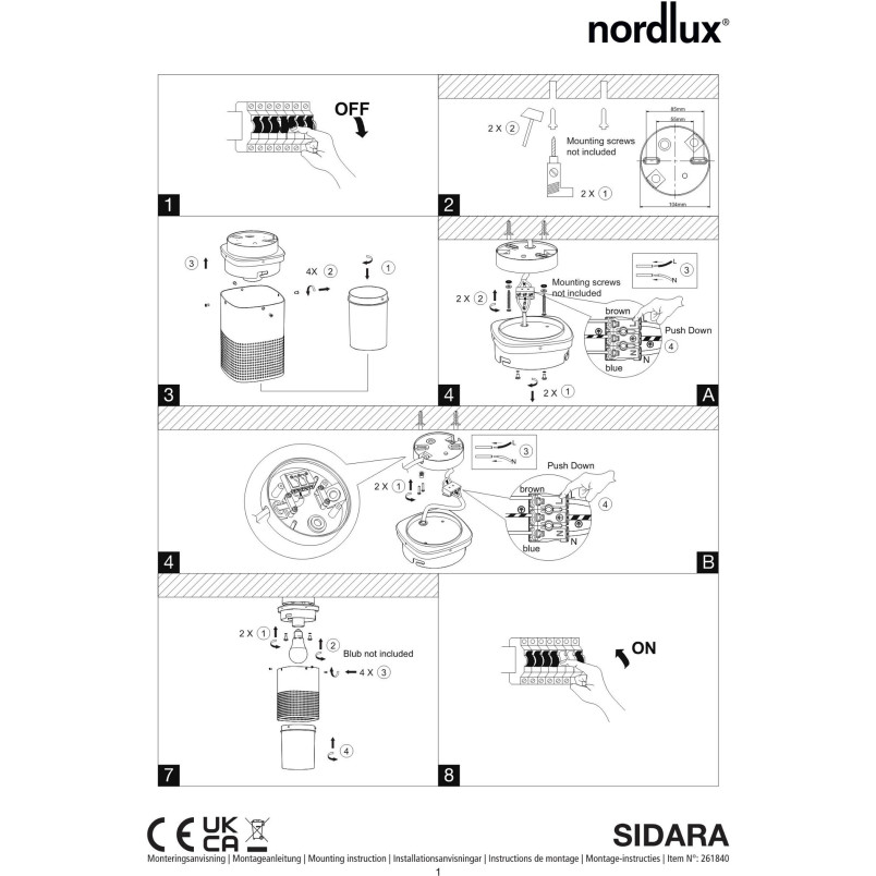 Sidara | Ceiling light | Seaside brown metallic Nordlux