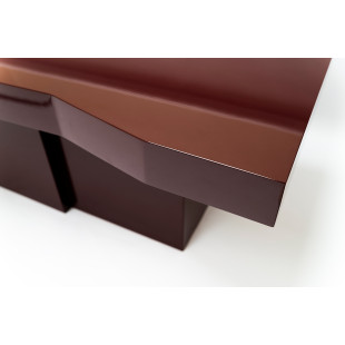 Stół designerski o nieregularnym kształcie blatu Object109 160x100cm bordowy NG Design