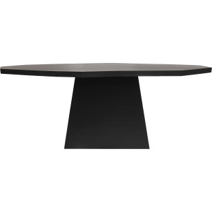 Stół dębowy nieregularny na jednej nodze Object110 180x100cm czarny NG Design