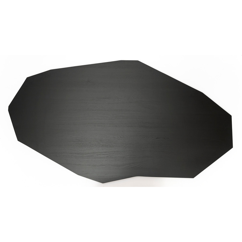 Stół dębowy nieregularny na jednej nodze Object110 180x100cm czarny NG Design