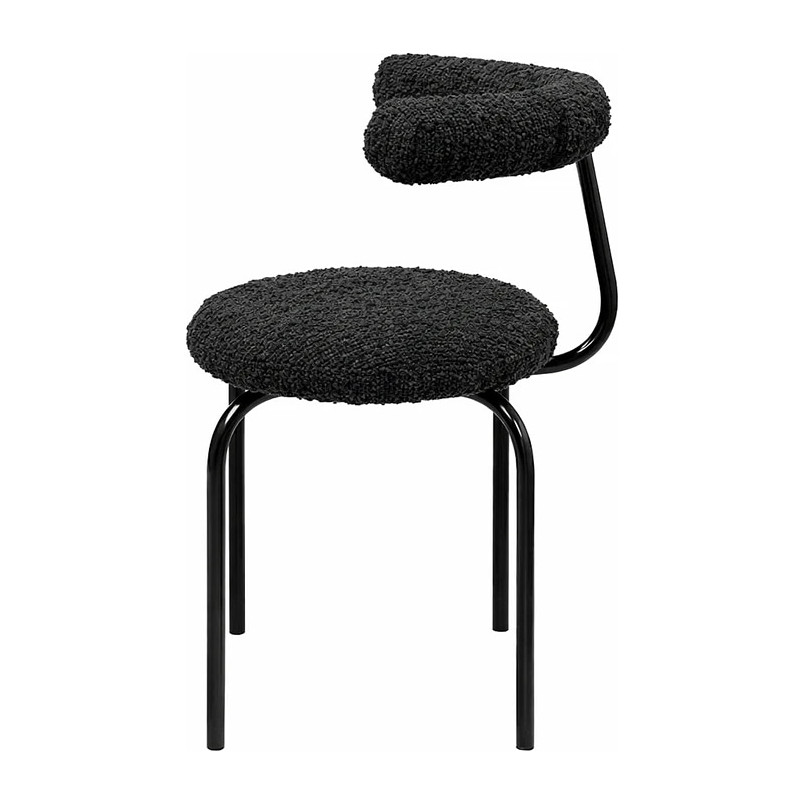 Krzesło tapicerowane designerskie Object114 czarna boucle NG Design