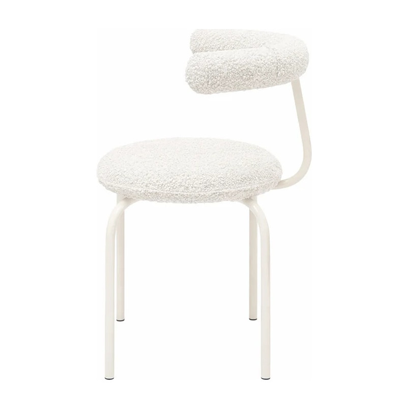 Krzesło tapicerowane designerskie Object114 biała boucle NG Design