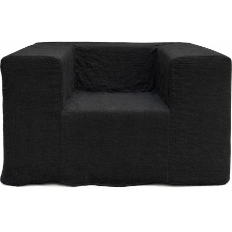 Fotel designerski Object124 czarny len NG Design