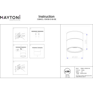 Plafon Yin Black Maytoni