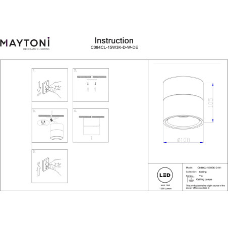 Plafon Yin White Maytoni