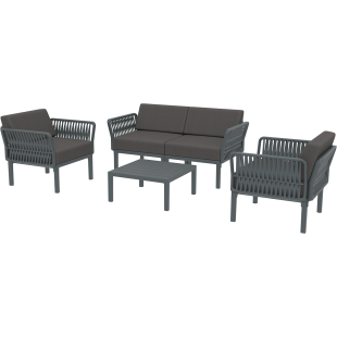 PORTOFINO SET Z PODUSZKAMI dark grey Siesta