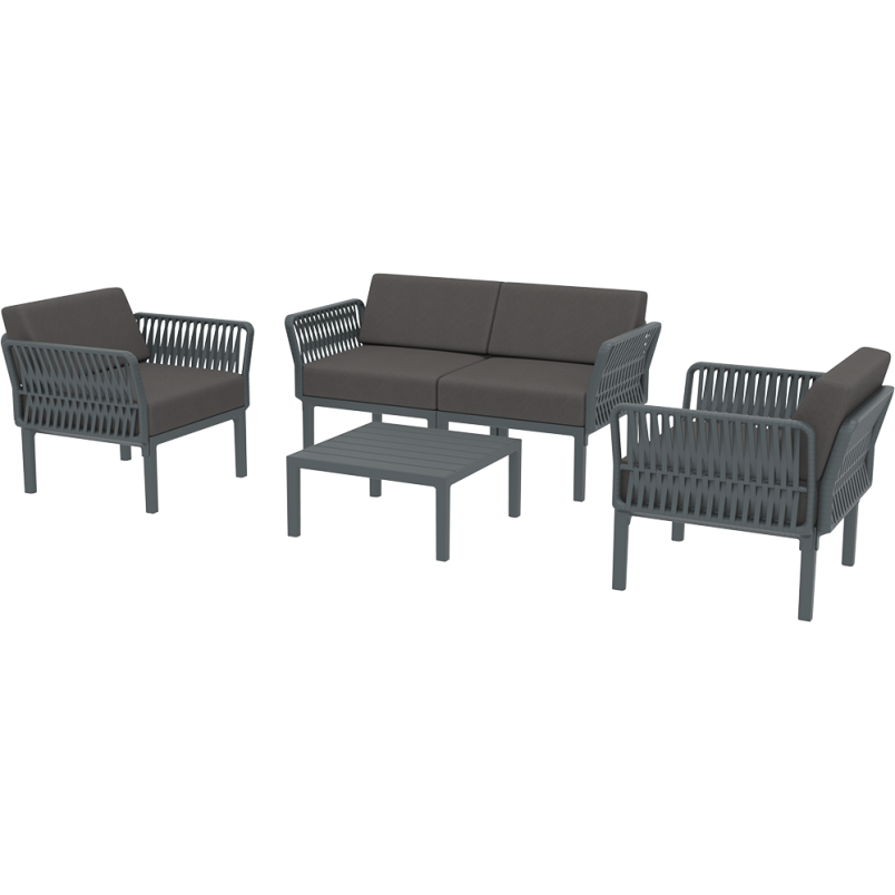 PORTOFINO SET Z PODUSZKAMI dark grey Siesta
