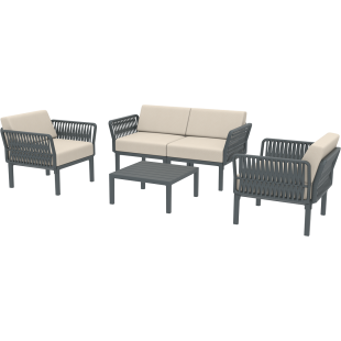 PORTOFINO SET Z PODUSZKAMI dark grey Siesta