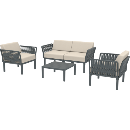 PORTOFINO SET Z PODUSZKAMI dark grey Siesta