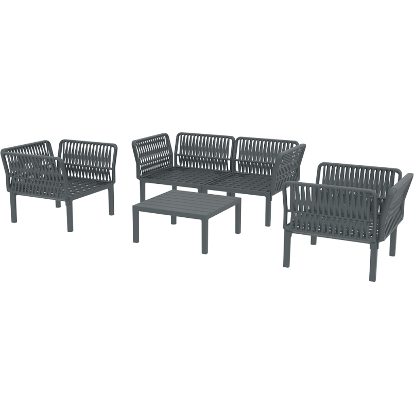 PORTOFINO SET Z PODUSZKAMI dark grey Siesta