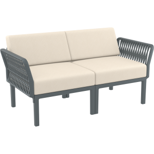 PORTOFINO SET Z PODUSZKAMI dark grey Siesta