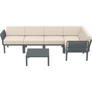 PORTOFINO CORNER SET Z PODUSZKAMI dark grey Siesta