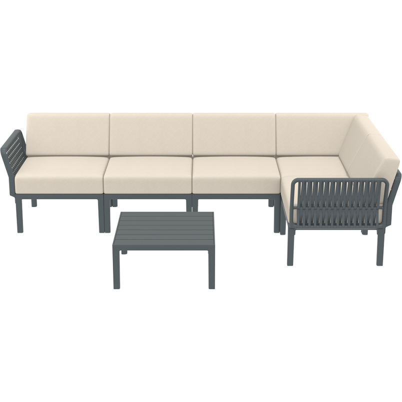 PORTOFINO CORNER SET Z PODUSZKAMI dark grey Siesta