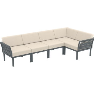 PORTOFINO CORNER SET Z PODUSZKAMI dark grey Siesta