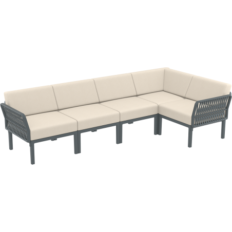 PORTOFINO CORNER SET Z PODUSZKAMI dark grey Siesta