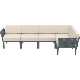 PORTOFINO CORNER SET Z PODUSZKAMI dark grey Siesta